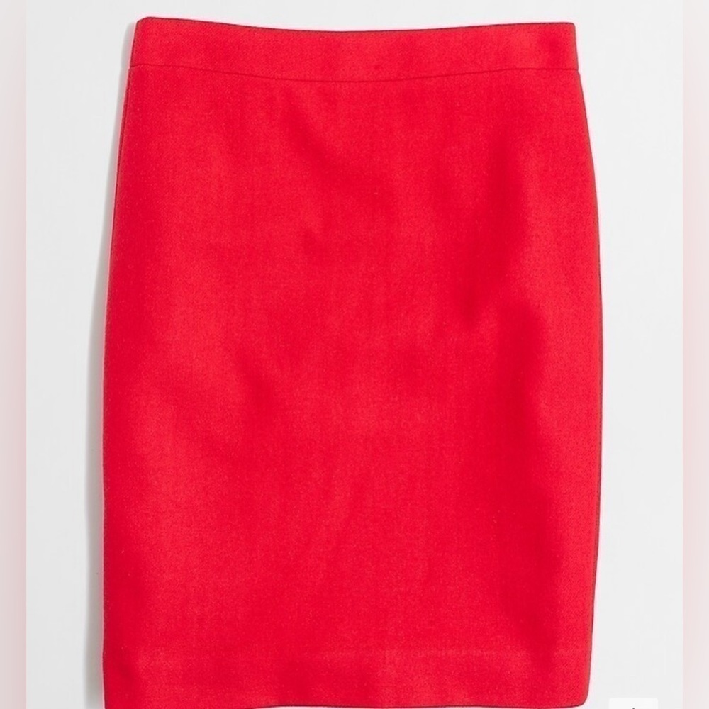 J Crew Factory Pencil skirt in double-serge wool red